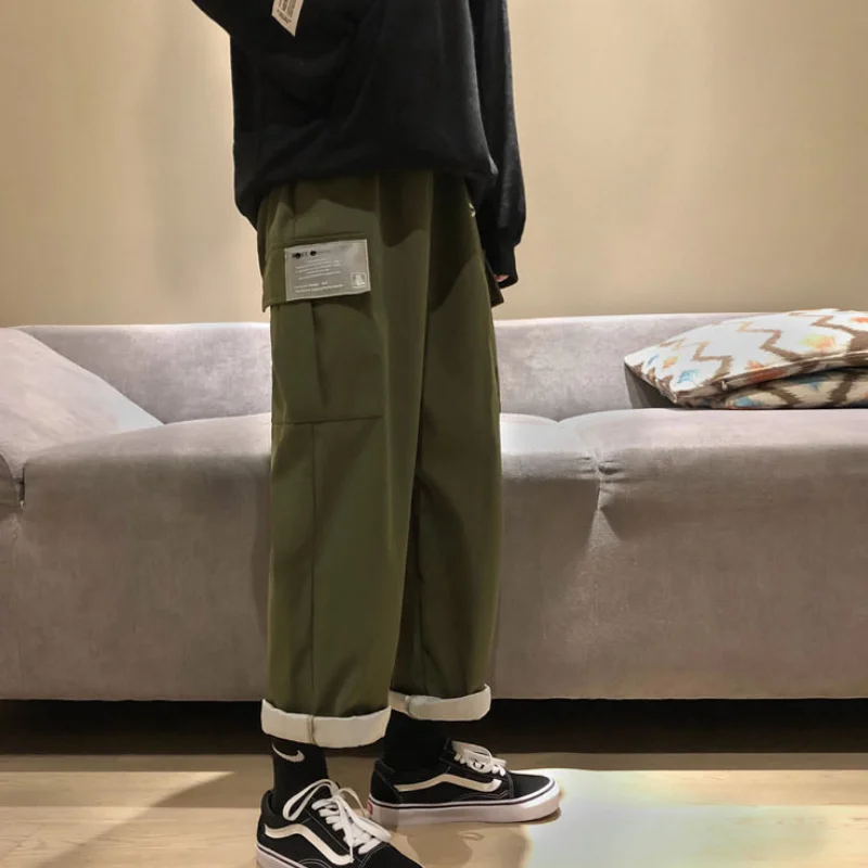 Мужские толстые комбинезоны свободные прямые брюки с широкими штанинами Зимние