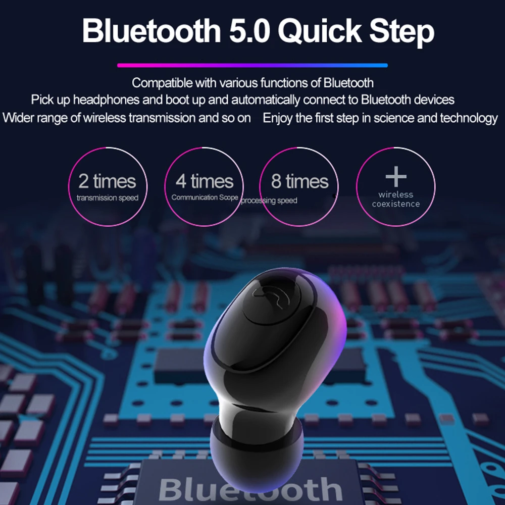 

G6s Bluetooth 5.0 Earphones TWS Wireless Handsfree Bass Earbuds Waterproof Headset with Mic Charging Box