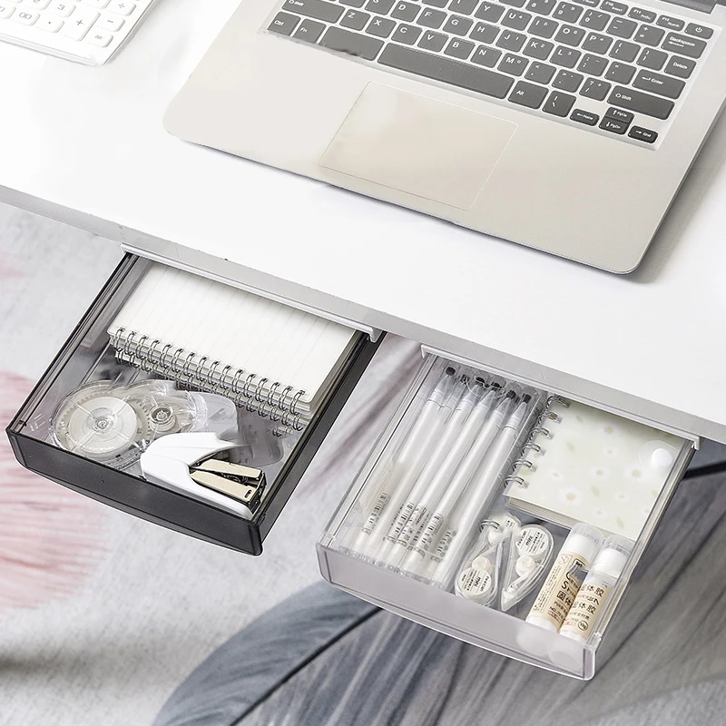 

Скрытый ящик для хранения под столом, самоклеящийся поднос для карандашей, органайзер для офисных принадлежностей, шкаф для хранения, ящик, ...