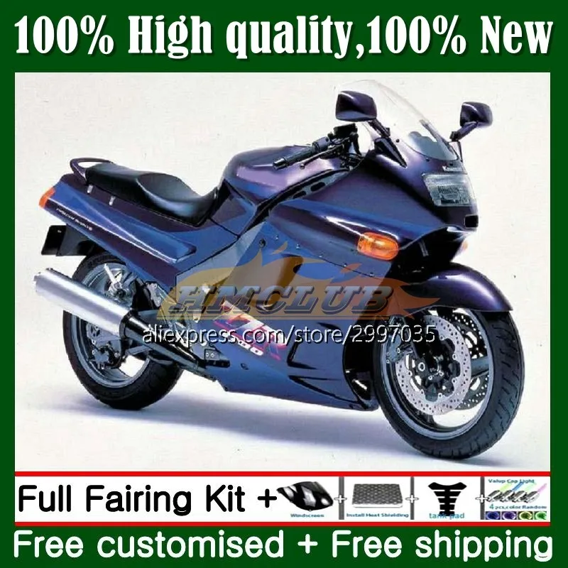 

ZZR1100 For KAWASAKI NINJA ZX 11R ZZR 1100 CC Glossy blue ZX11 R 1No.41 ZX11R 93 94 95 96 97 ZX-11R 1998 1999 2000 2001 Fairing