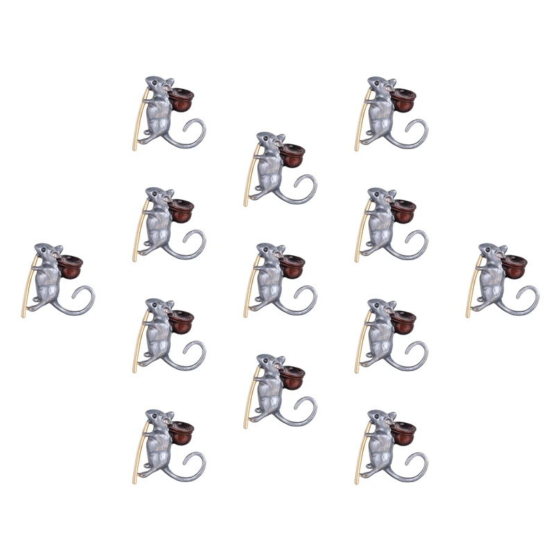 

13 шт., брошь в форме животного, маленькая мышка, Зодиак, ювелирные изделия