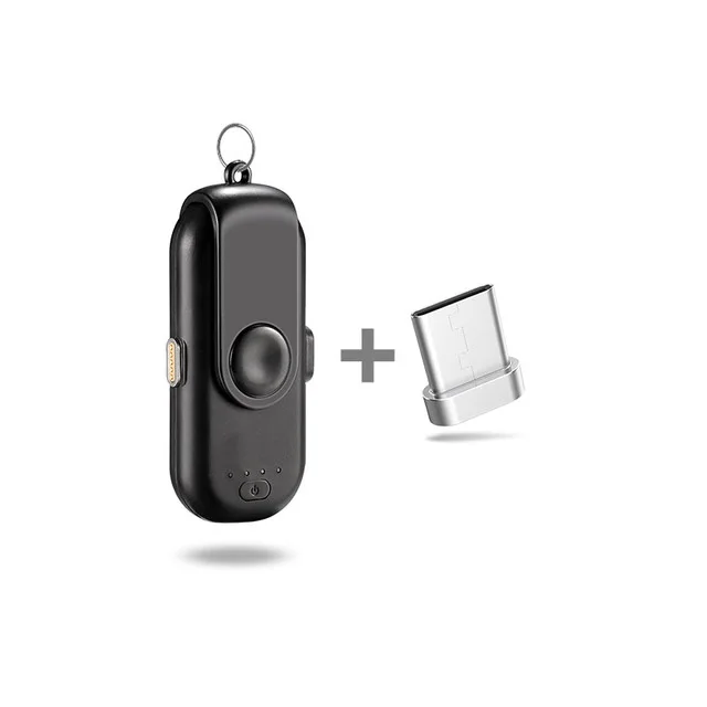 black for Type C Портативное магнитное зарядное устройство для iPhone Micro usb type C мини магнитное зарядное устройство - Цвет: black for Type C