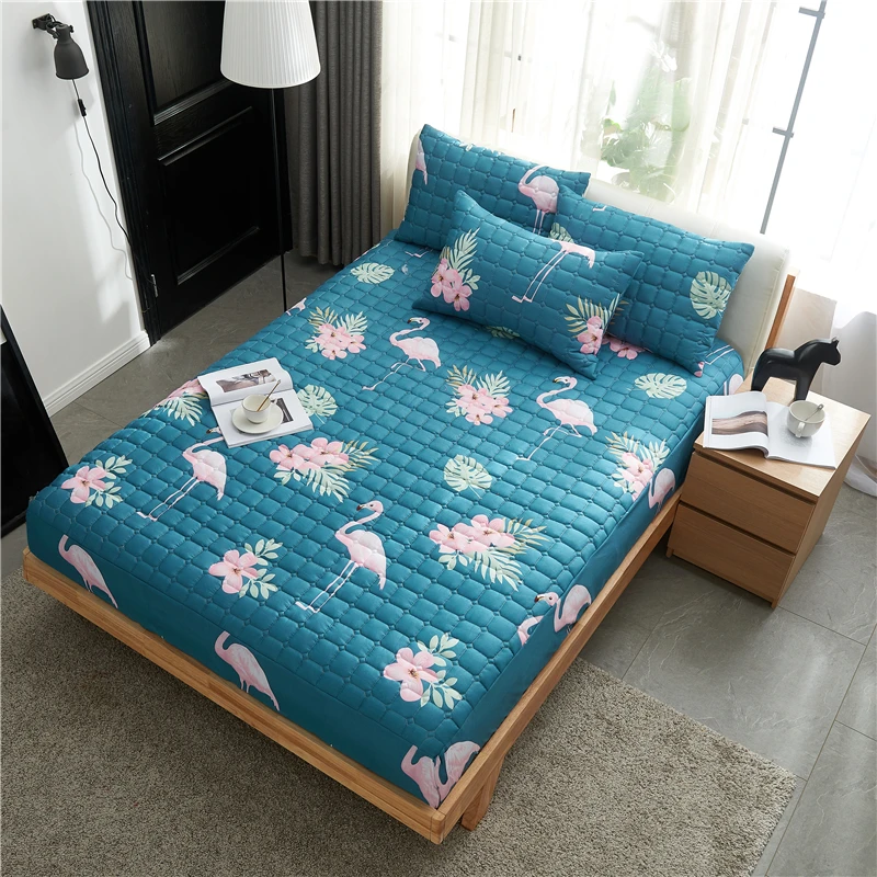 Лабиринт узор стеганый матрац протектор Pad Простыня из разделенных воды постельное белье с эластичной