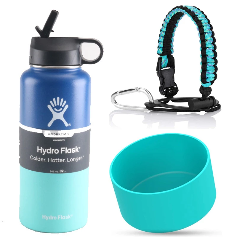Бутылка для воды Hydro Flask с ручкой Paracord и силиконовым защитным чехлом из