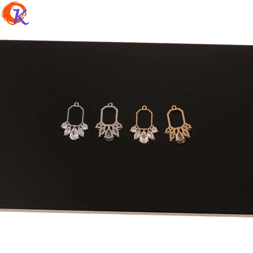 Cordial Design 30Pcs 13*18MM Jewelry Making/Earrings Connectors/Genuine Gold Plating/DIY CZ Charms/Hand Made/Earring Findings | Украшения и