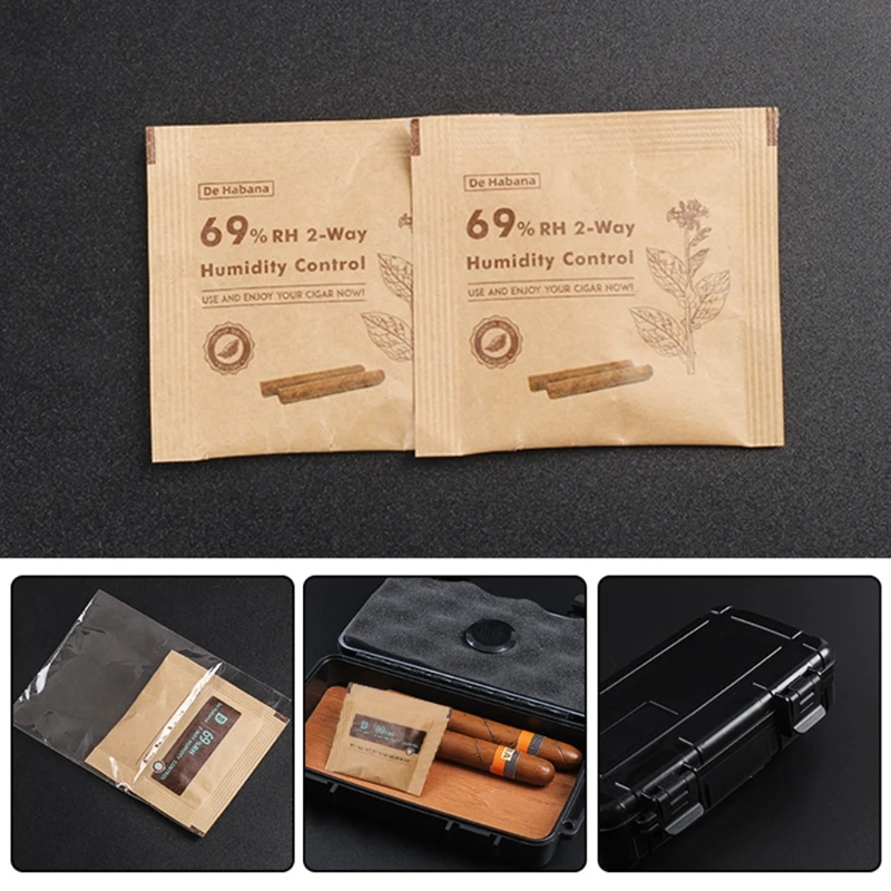 

8g 69% RH 2-Way Humidity Control for Cigars Tobacco Humidifier Moisturizing Package Cigar Slices Resealable Bag
