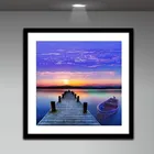 Алмазная живопись 5D с полными стразами, новый пейзаж, голубой другой берег, мозаика, вышивка, украшение для дома