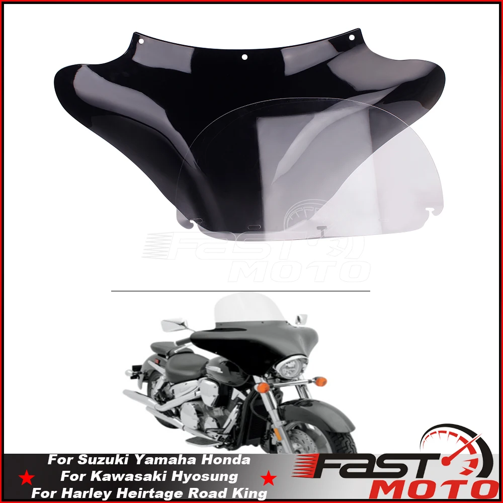 

Front Outer Batwing Fairing Cowl Mask With Windshield For Harley Dyna Sportster Touring Custom Fat Bob Road Glide King FXR FLD