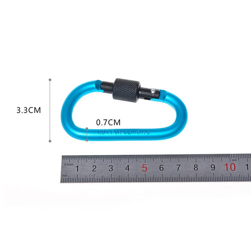 

8cm Aluminum Carabiner D-Ring Key Chain Clip Camping Keyring Snap Hook Outdoor Travel Kit Loaded Climbing Karabiner D Hook
