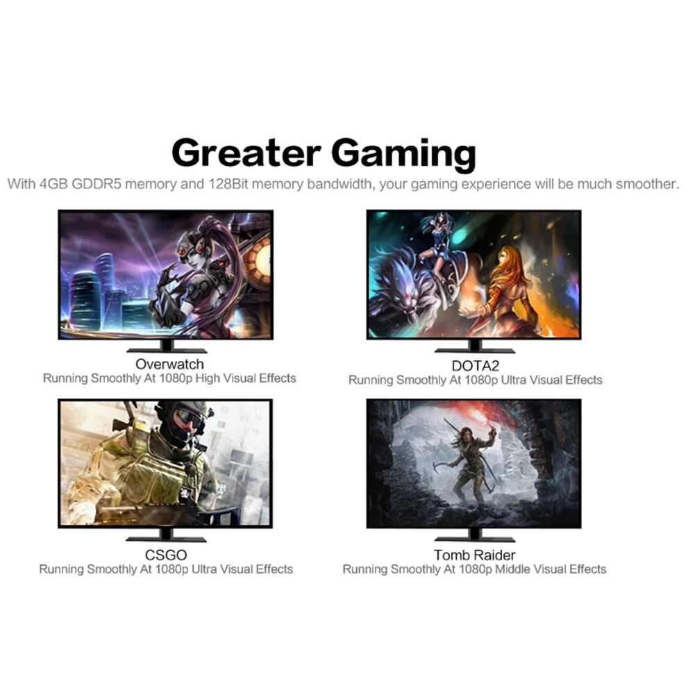 Видеокарта Yeston RX550 4 ГБ 3 0 бит GDDR5 для настольного компьютера Pcie 8X HDMI DVI-D игровые