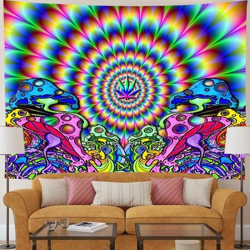 Сказочный лесной гобелен с изображением гриба настенный художественный принт