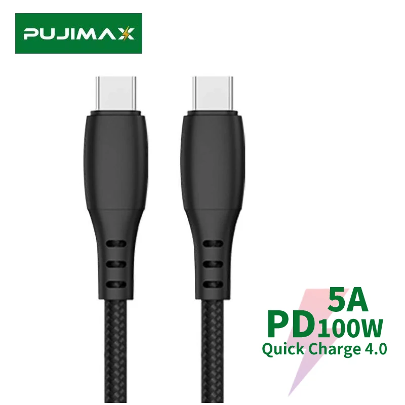 

PUJIMAX PD 100W Type C to USB C Cable Samsung Galaxy S9 Fast Charger Cable for Macbook Support Quick Charge 4.0 USB 1m/2m Cord