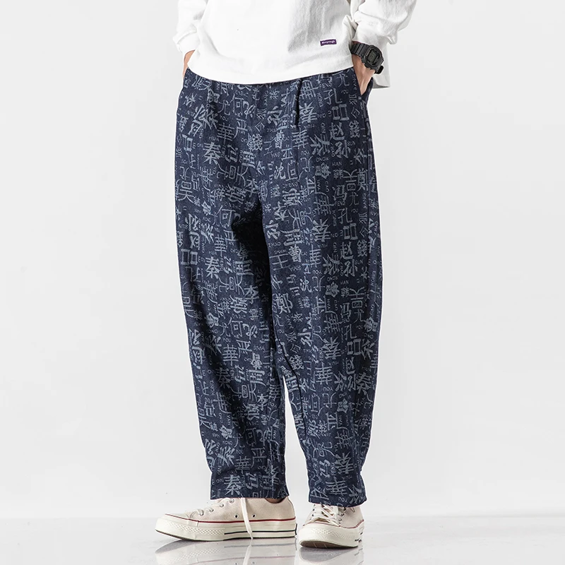 

Новые Модные свободные штаны, уличные штаны большого размера с популярным изображением персонажа для мужчин