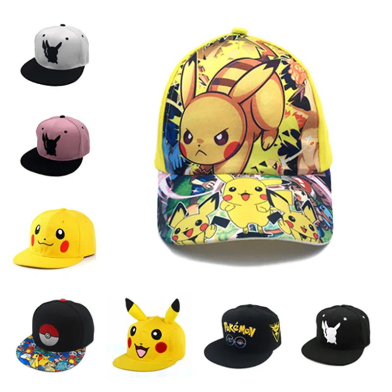 

Anime Pokemon Pikachu Poke Ball Bulbasaur Charmander Stitching Embroidery Baseball Cap Hip Hop Hat Travel Outdoor Sun Hat