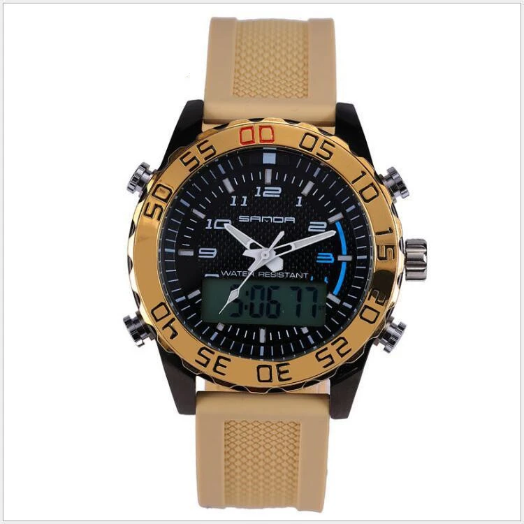 Мужские наручные часы Three Da Li Hao золотые с тремя иглами водонепроницаемые двойным