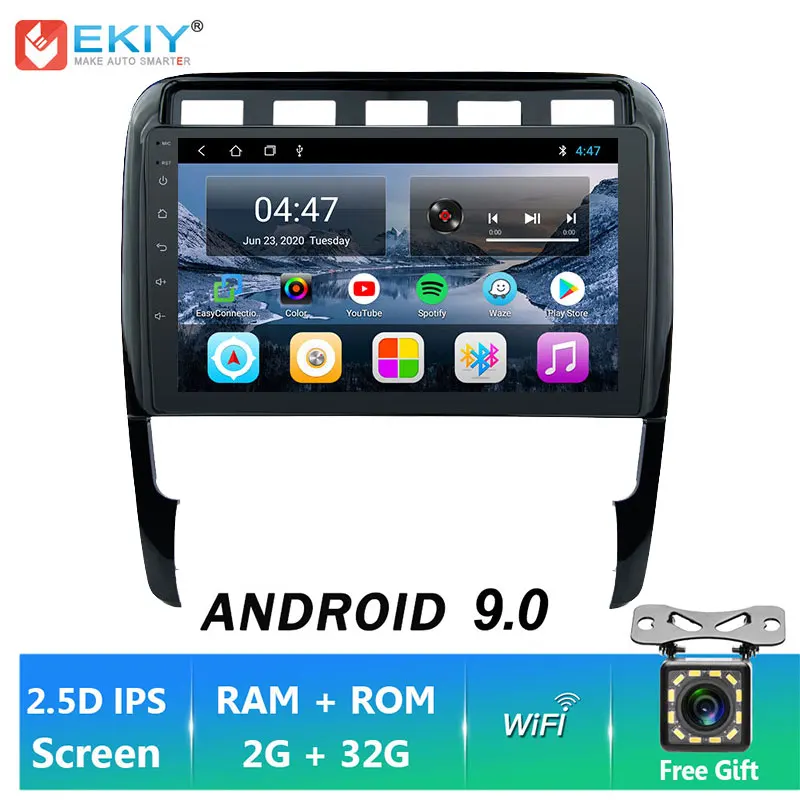 

EKIY 9 ''Авто Android 9 GPS навигации плеер для Porsche Cayenne Мультимедиа Стерео DVD WI-FI Системы головное устройство видеокамера BT