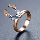 Кольцо женское изысканное с оленем Sika, элегантное Ювелирное Украшение в подарок