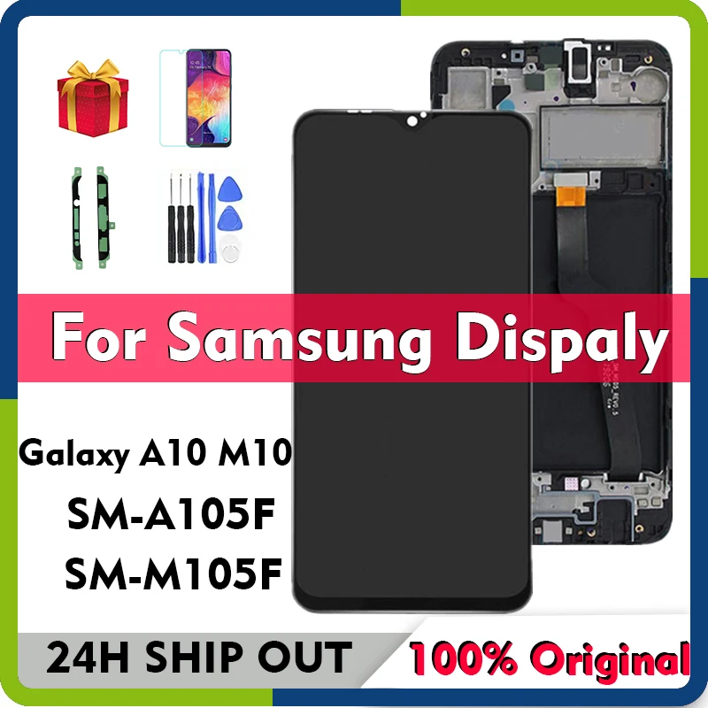 

ЖК-дисплей A105 для Samsung Galaxy A10 M10 M105 SM A105F A105G A105M A105N DS, дисплей с сенсорным экраном и дигитайзером в сборе, оригинал