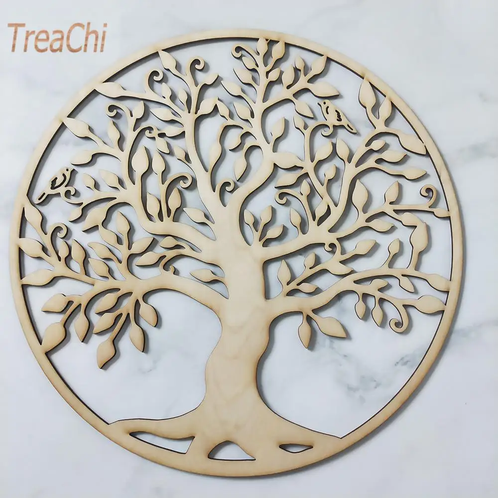 

Wood Wall Art Home Decor Handmade Coasters Craft Flower of Life Wall Decoration Wooden Sign Tree of Life Geometry Ornament