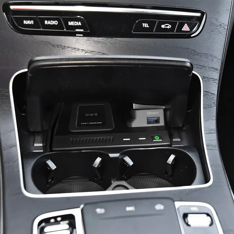 15w car wireless charging phone charger qi for mercedes benz w205 amg c43 c63 amg glc 43 c63 x253 c class accessories free global shipping