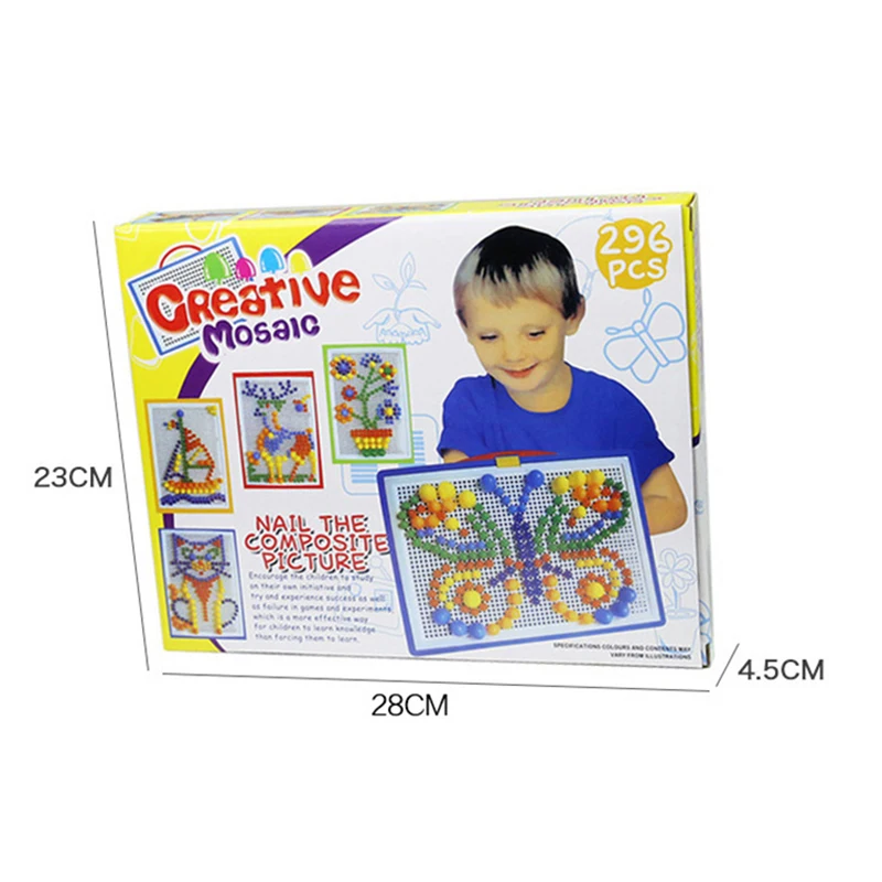 296 шт. детей Творческий узор вставки строительный Blockstoys гвоздиков со шляпками