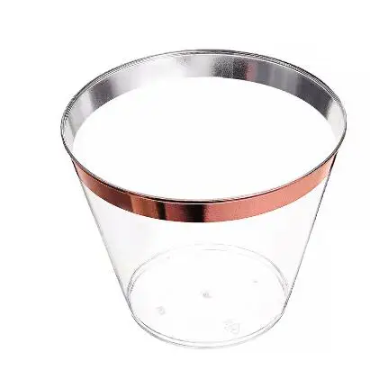 50 шт. бокал для вина из розового золота 9 унций пластиковая стеклянная чашка