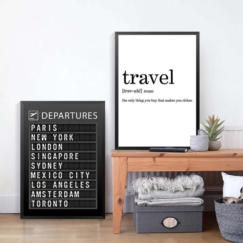 

Wall Canvas Painting Board Poster Prints On Canvas, Travel Board Quotes Art Pictures Honeymoon Travel Decoration
