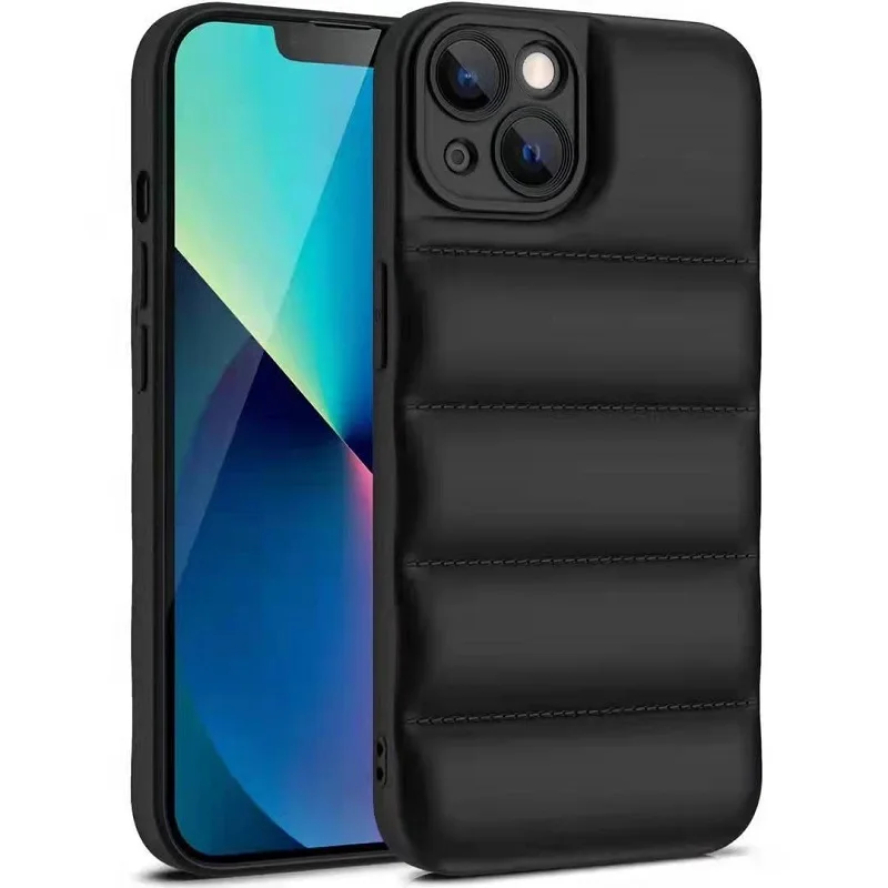 

Down jacket air bag fall proof phone case For iPhone 12 Mini 13 Pro 11 Pro Max SE 2 X XR XS Max 8 7 6 Plus Silicone soft Cover