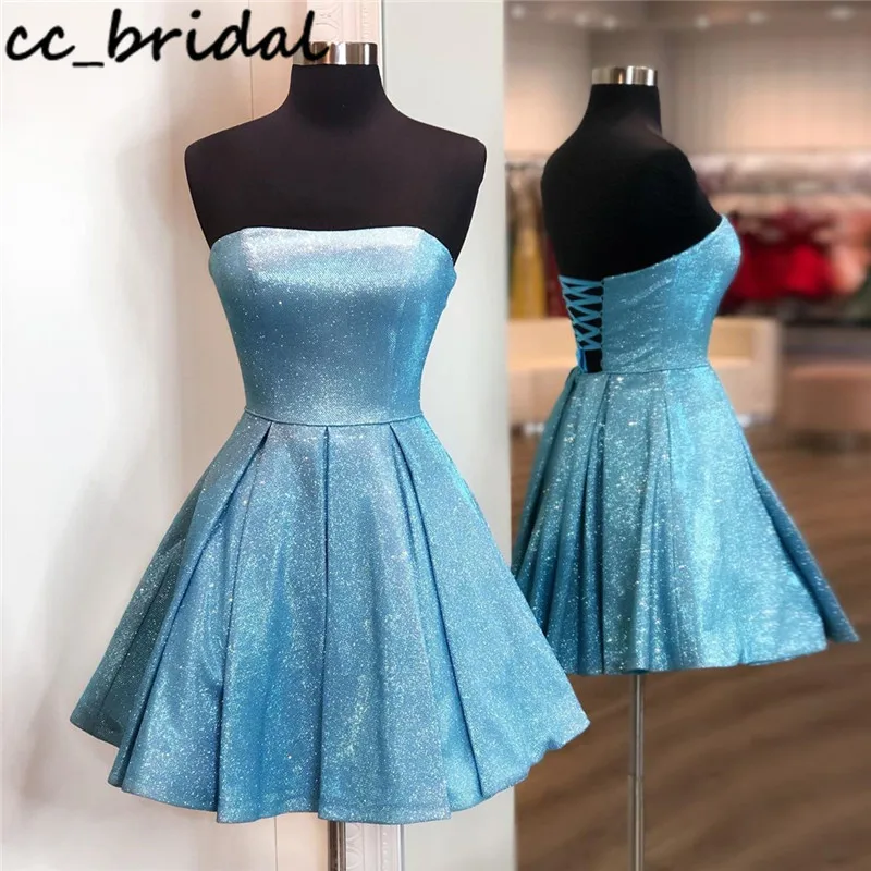 

Straplss Short Prom Dresses 2020 Sexy Backless Cocktail Party Gowns For Women Cheap Plus Size vestidos de fiesta de noche