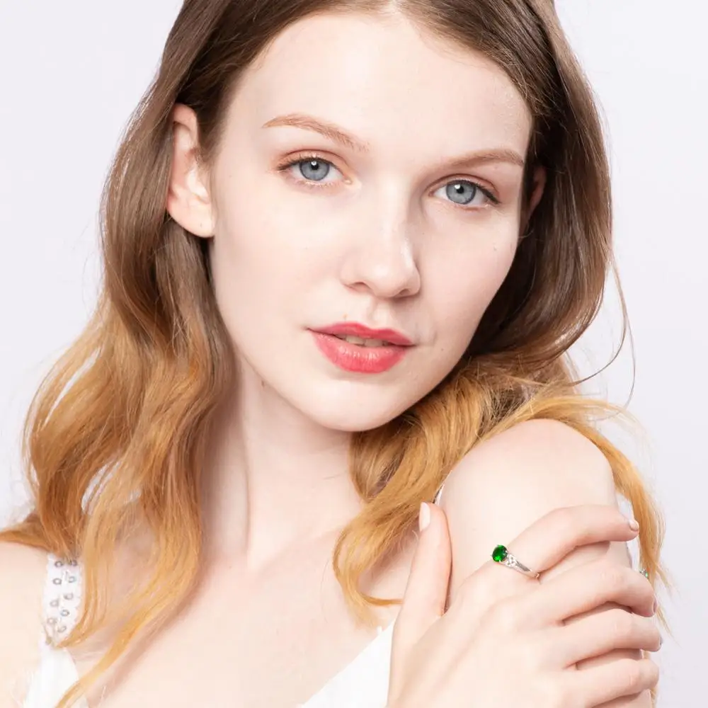 Стерлинговое Серебро 925 пробы изумруды CZ Кельтский Узел обещают помолвку