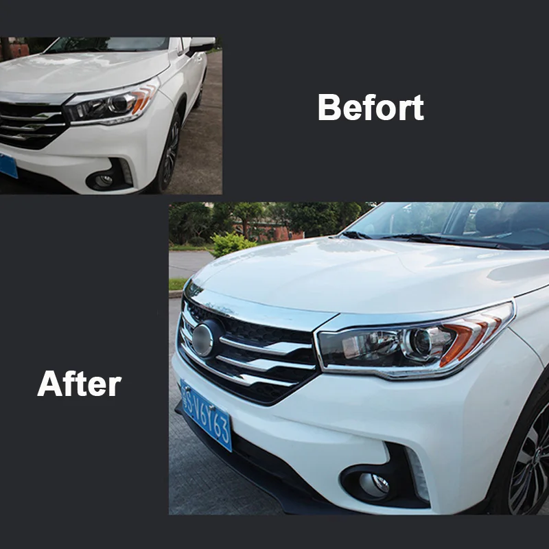 Для GAC Trumpchi GS4 2015 2016 2017 2018 ABS Хромированная Автомобильная Передняя Задняя фара