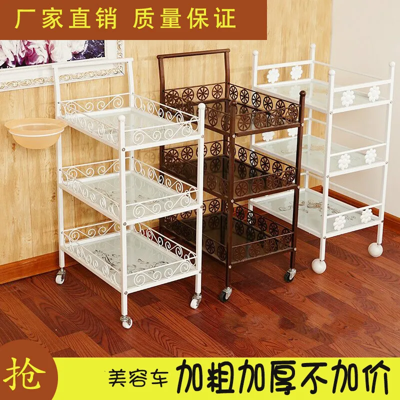 

Beauty Salon Trolley Hair Iron Three-layer Beauty Salon Trolley Manicure Tattoo Tool Car Shelf