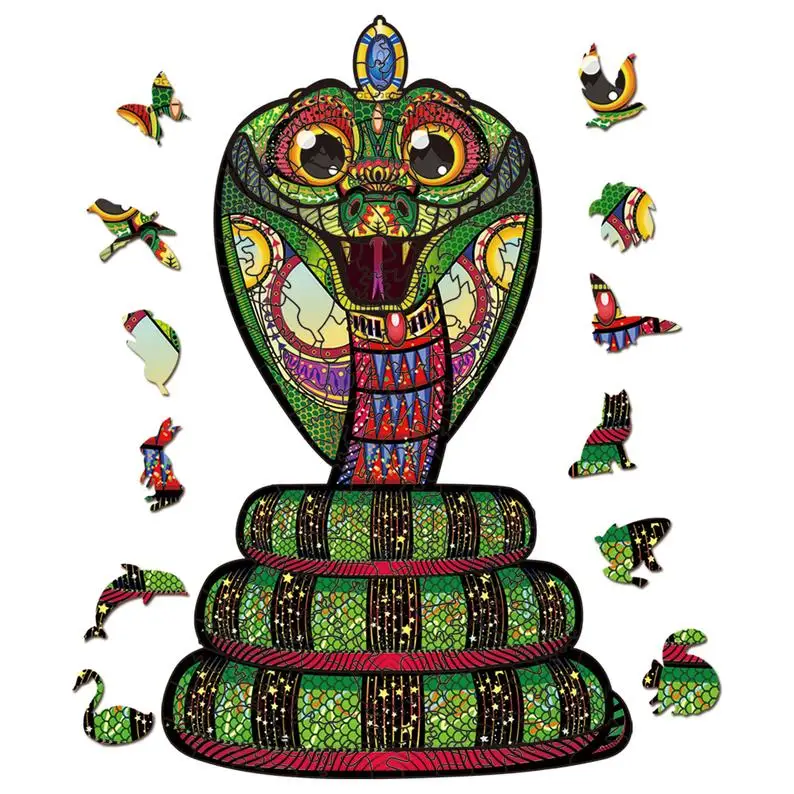 

3D Wooden Puzzle For Adults and Kids,Animals Shape Puzzle,Gift Puzzle,Snake Shape Colorful Wooden Puzzles,Wooden Jigsaw Puzzles