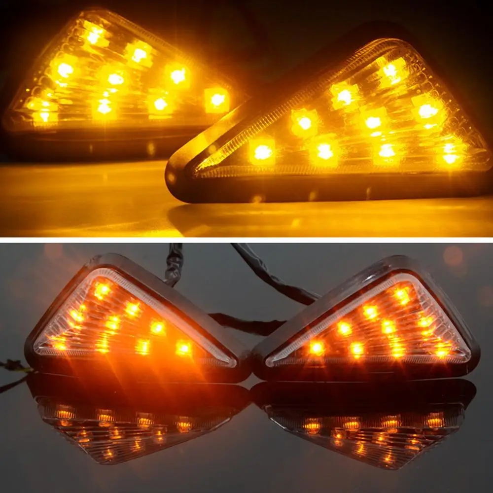 1 пара Треугольники мото сигнальные лампы Piranha светильник мигалка мотоцикла 9