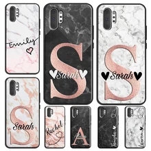 Персонализированный мраморный чехол с инициалами для Samsung S20 S9 Plus