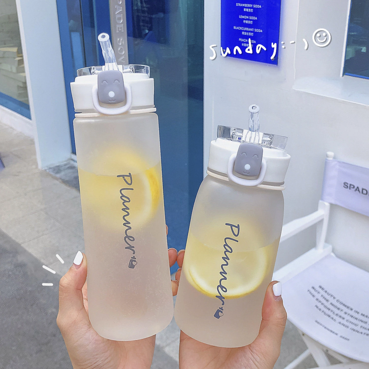 

Simplicity Water Bottle Sport Outdoor Drinking Cute With Straw BPA Free Cover Portable For Children Gift Large Capacity Cups