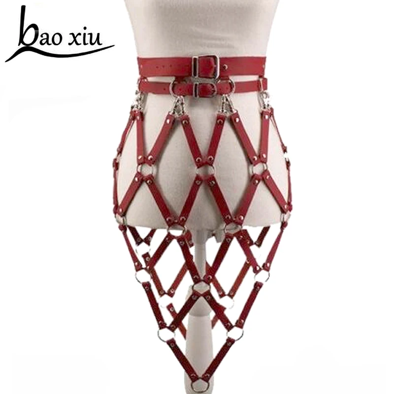 Сексуальные кожаные портупеи фетиш подвязки пояс для женщин бандаж ног клетка
