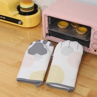household kitchen thermal insulation gloves oven baking gloves heat and scald proof microwave oven gloves polyester gloves