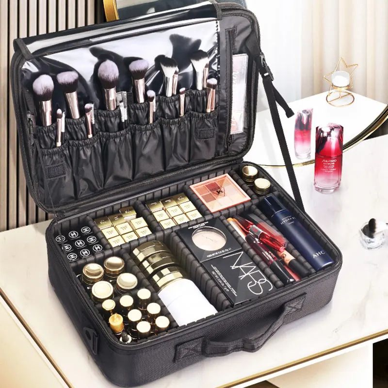 Mcao Travel Makeup Case Large Capacity Cosmetic Bag Professinal Organizer Divider Portable Artist Storage Accessories Box TJ3685