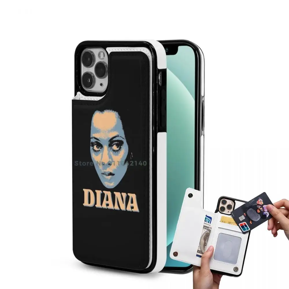 Кожаный чехол бумажник Diana для Iphone 12 11 Pro Max Mini Xs Xr 7 8 Plus держатель карт Ross Music