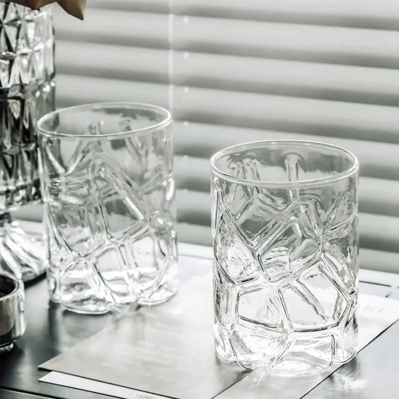 Термостойкая стеклянная чашка для воды с зернистой структурой 300 мл пива