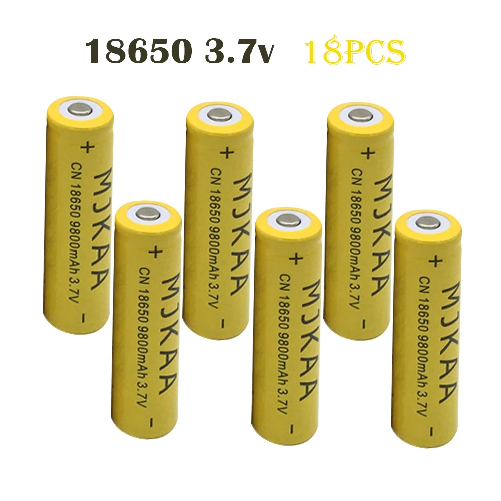 

New 9800mAh 18PCS 3.7V Li-ion Lithium 18650 Rechargeable Battery With PCB For Laser Pen Flashlight Torch etc