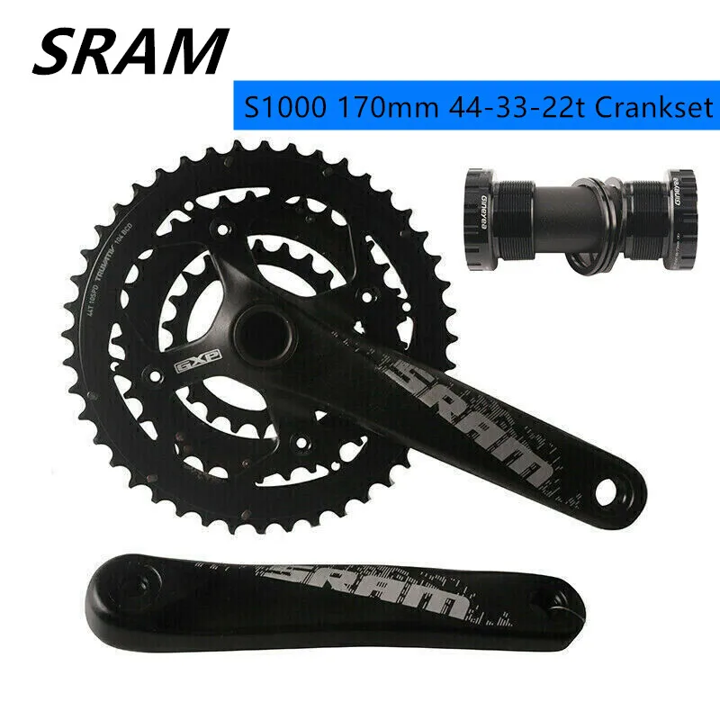 SRAM S1000 Crankset 170 мм 44T 33T 22T цепное кольцо Корона колесо 3x10 скорость с GXP BB51 Нижний