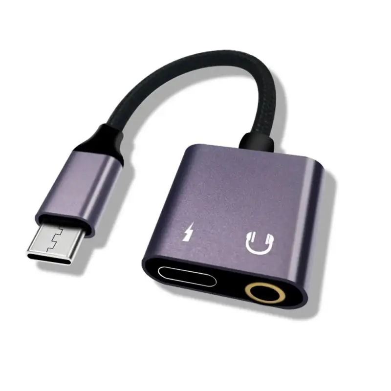 Кабель с разъемом USB типа C для 3 5 мм позволяет заряжать телефон и 2 в 1 разъем