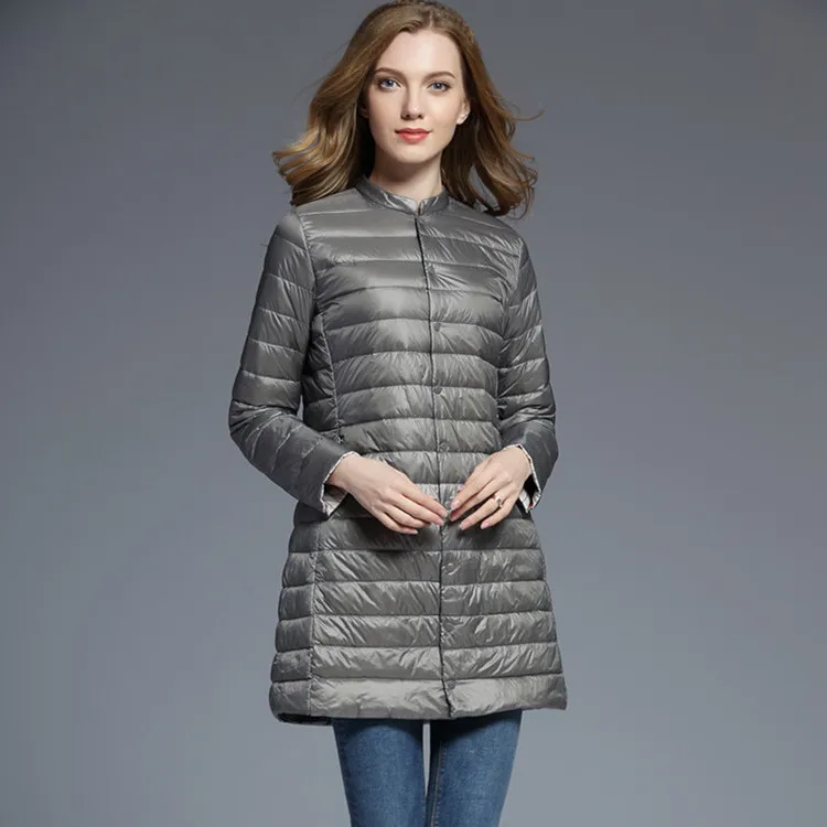 2020 ультра легкий пуховик женский длинный осенне зимний Chaqueta Mujer 5030 KJ3075|Женские