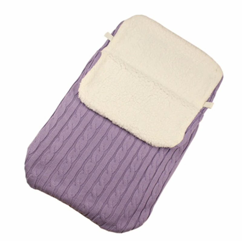 Вязаная фланелевая осенне-зимняя детская коляска утолщенная спальная сумка