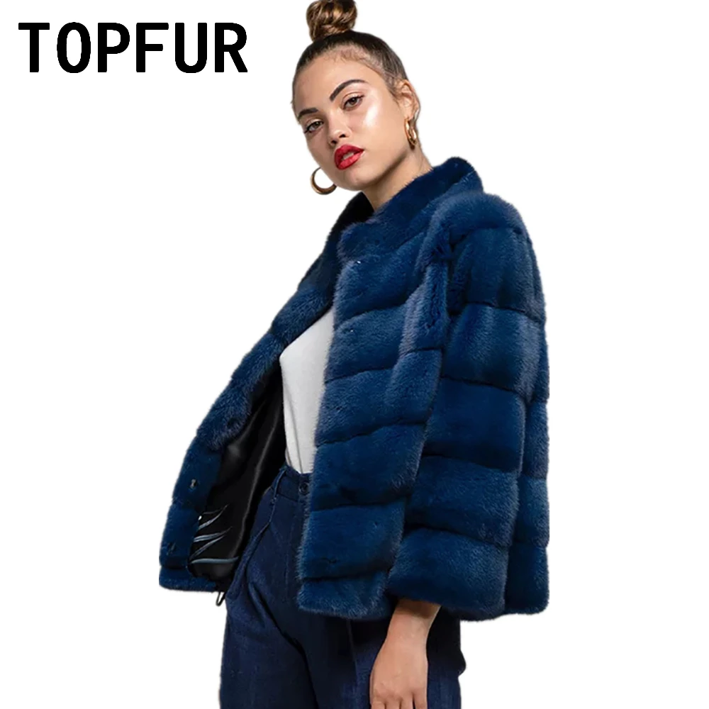 Верхняя одежда весенние Базовые Куртки Пальто из натурального меха норки