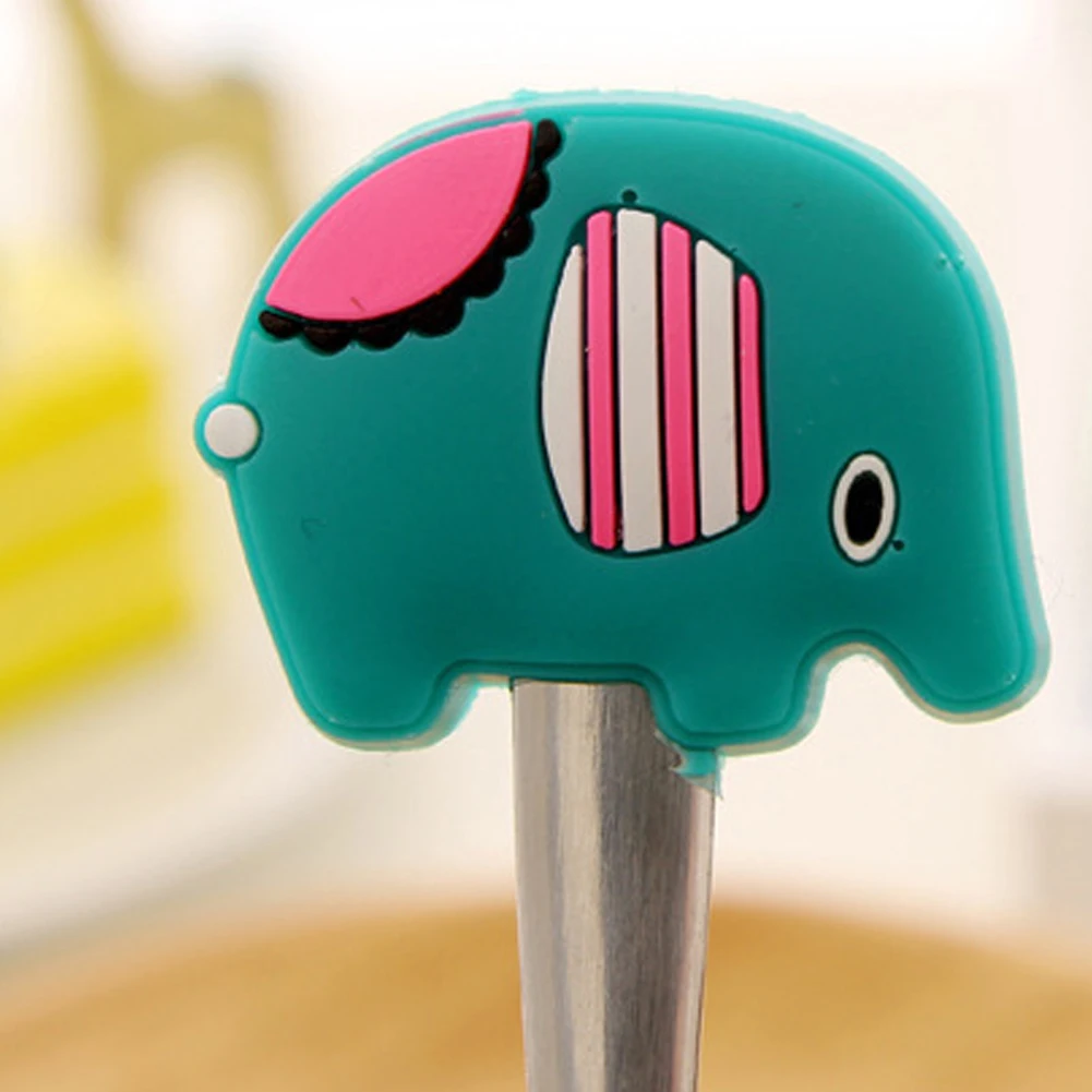 Столовые приборы из нержавеющей стали 1 шт. маленькая ложка ПВХ милая кухонная