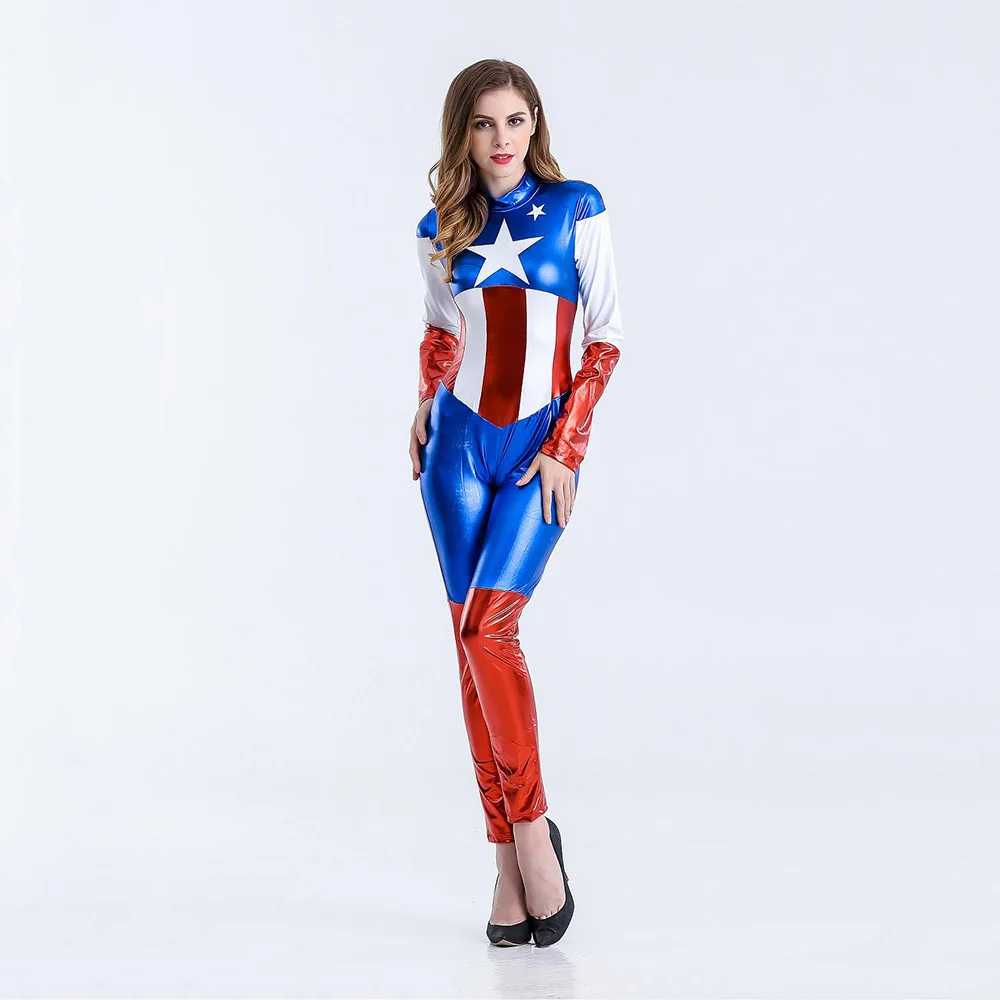 Женский костюм Капитана Америки капитан Герой на Хэллоуин женский Суперженщины