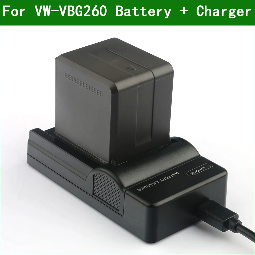 Аккумулятор и зарядное устройство для цифровой камеры VW VBG260 Panasonic VBG130 VBG6 HDC SD20 SD200